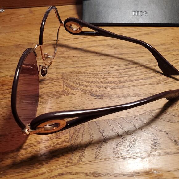 Dior New Volute 57mm Gradient Lens Round Frame & Sunglasses Case *Lens Missing - Picture 7 of 16